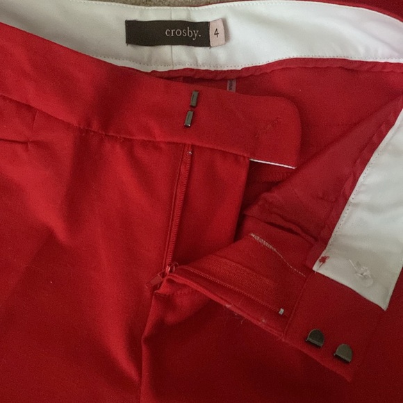 Crosby Madison Career Pants Size 4 Red 97% Cotton NWOT Minimalist Sophistication - Picture 5 of 12